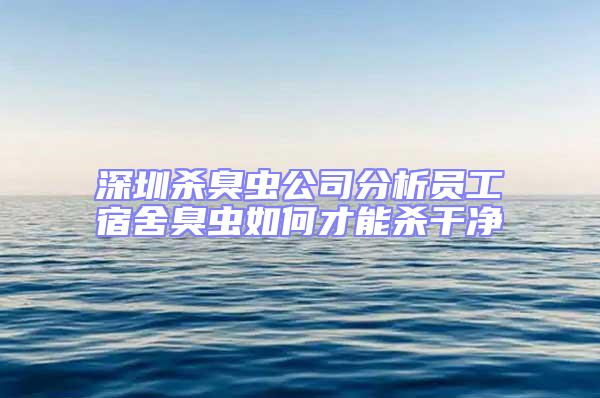 深圳杀臭虫公司分析员工宿舍臭虫如何才能杀干净