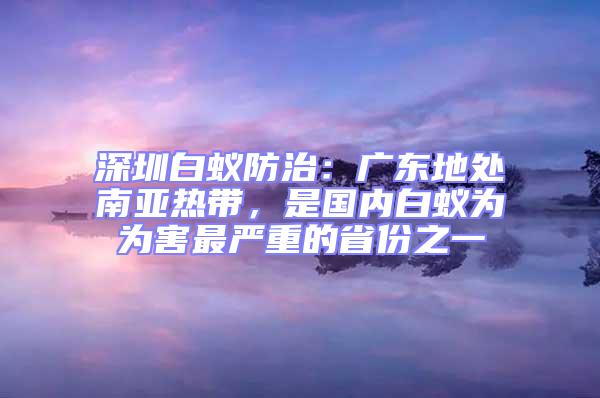 深圳白蚁防治：广东地处南亚热带，是国内白蚁为为害最严重的省份之一