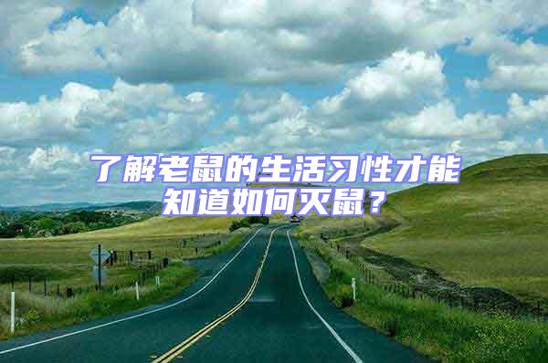 了解老鼠的生活习性才能知道如何灭鼠？