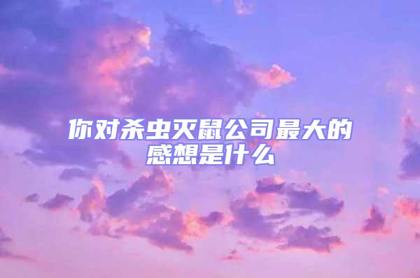 你对杀虫灭鼠公司最大的感想是什么