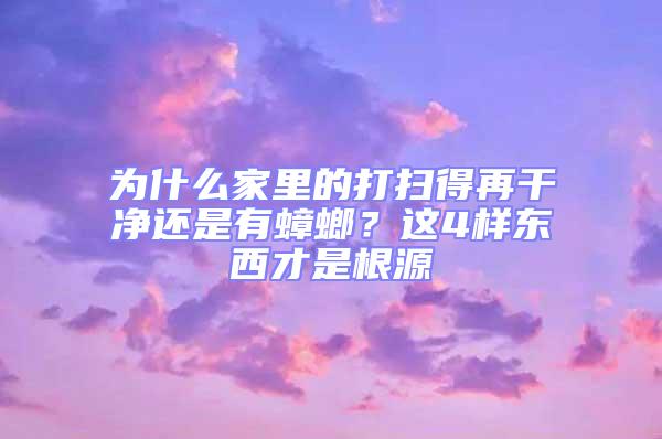 为什么家里的打扫得再干净还是有蟑螂？这4样东西才是根源