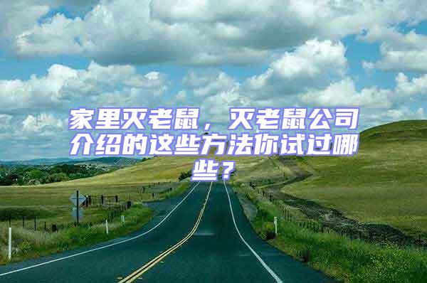 家里灭老鼠，灭老鼠公司介绍的这些方法你试过哪些？