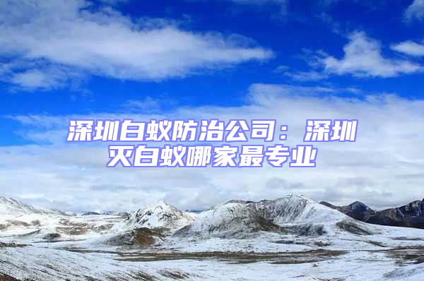 深圳白蚁防治公司：深圳灭白蚁哪家最专业