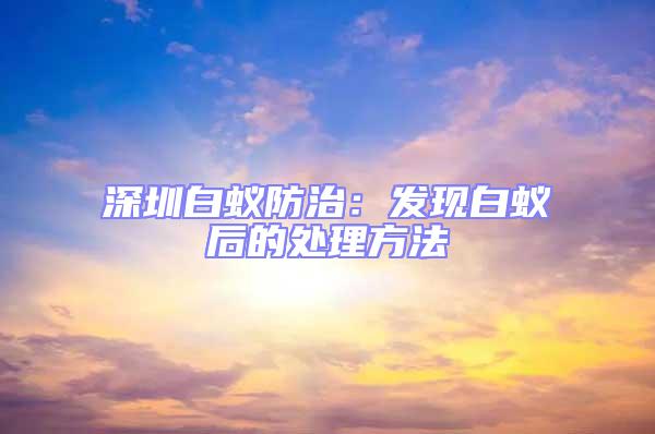 深圳白蚁防治：发现白蚁后的处理方法